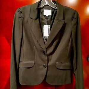 Black Puffy Shoulder Blazer